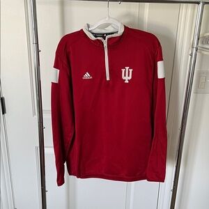 adidas Crimson Red Indiana University Quarter-Zip Pullover